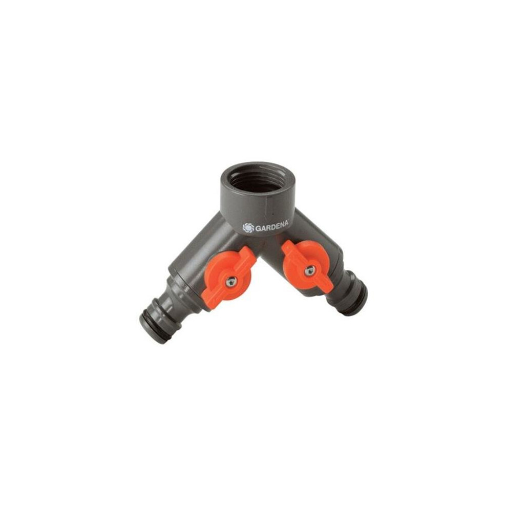 Gardena 36938-G 0.62 & 0.5 in. Twin Tap Connector  Nylon-ABS