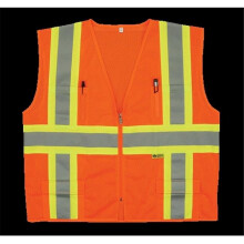 2W M7038C-2 4XL Class 2 Mesh Multi-Pocket Vest - Orange, 4 Extra Large