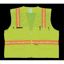 2W 8048-M XXL Multi-Pocket Surveyor Vest - Lime, XX-Large