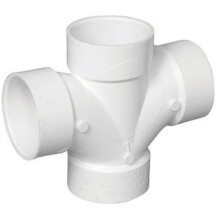 Charlotte Pipe & Foundry PVC004281200HA Double Sanitary PVC Tee, 4 in.