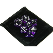 Chessex Manufacturing CHX23077 Purple Translucent Dice with White Numbers - Set of 7