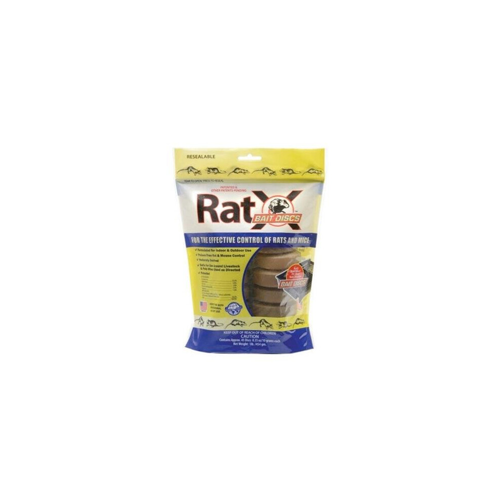 Ratx 7687809 1 lbs Rat-X for Mouse & Rat Rodent Bait Disc, Assorted - 45 Count