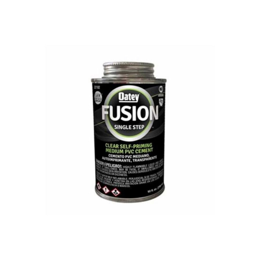 Oatey 4807939 10 Oz Fusion Single Step Medium Pvc Cement - Clear 038753321929
