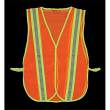 2W 8018B Economy Mesh Safety Vest Trim Stripe - Orange