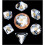 Metallic Terningspil LIc41038 Mini Marmor med guld Tal Terningespil - S?t med 7 1