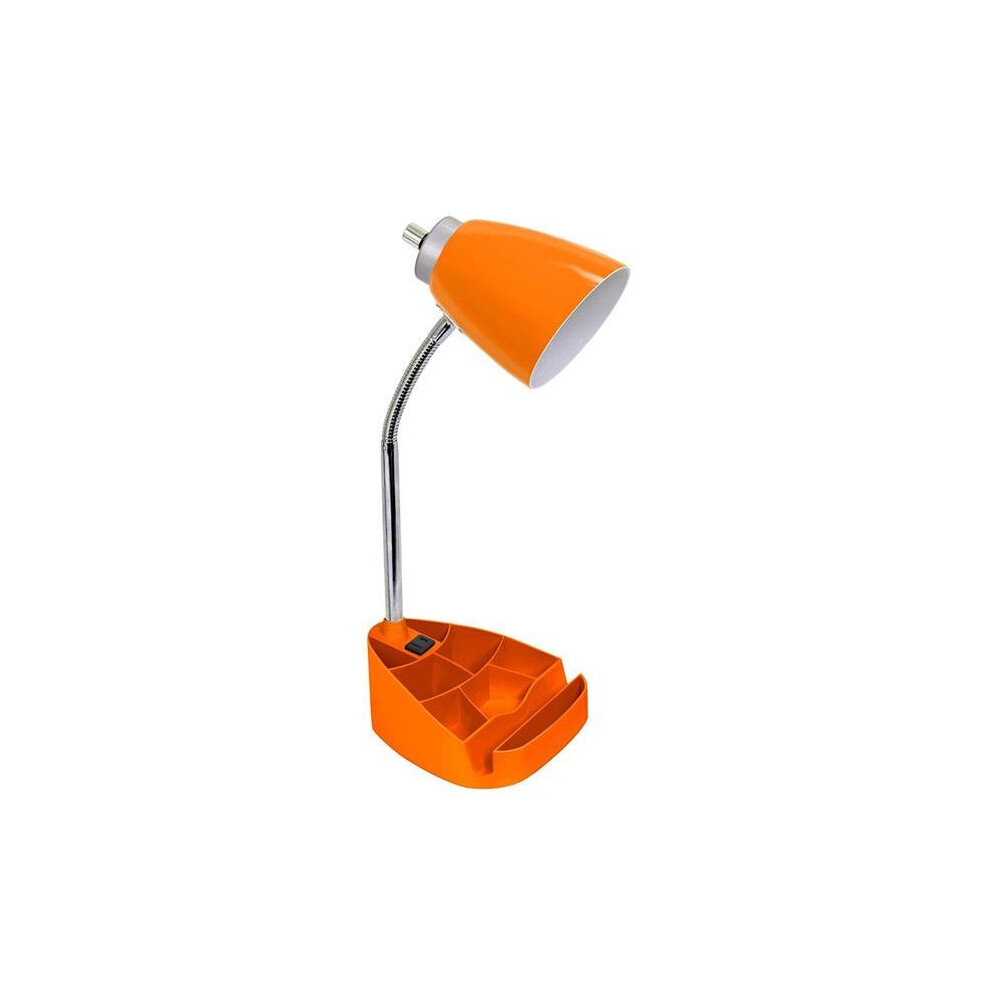 Photos - Other Furniture Limelights LD1057-ORG Gooseneck Organizer Desk Lamp with iPad Tablet Stand Book Holder & Charging Outlet, Orange