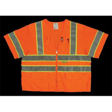 2W MS339C-3 5XL Class 3 Mesh And Solid, Ansi Vest - Orange, 5 Extra Large