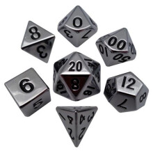 Metallic Dice Games LIC002 16 mm Silver Metal Dice, Set of 7