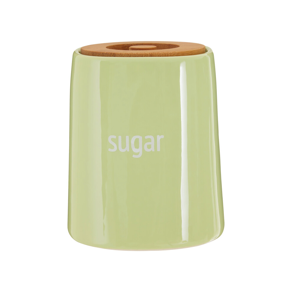 Functional Design Green Ceramic Sugar Canister, Chic Ceramic Canister, Durable Canister For Ingredients