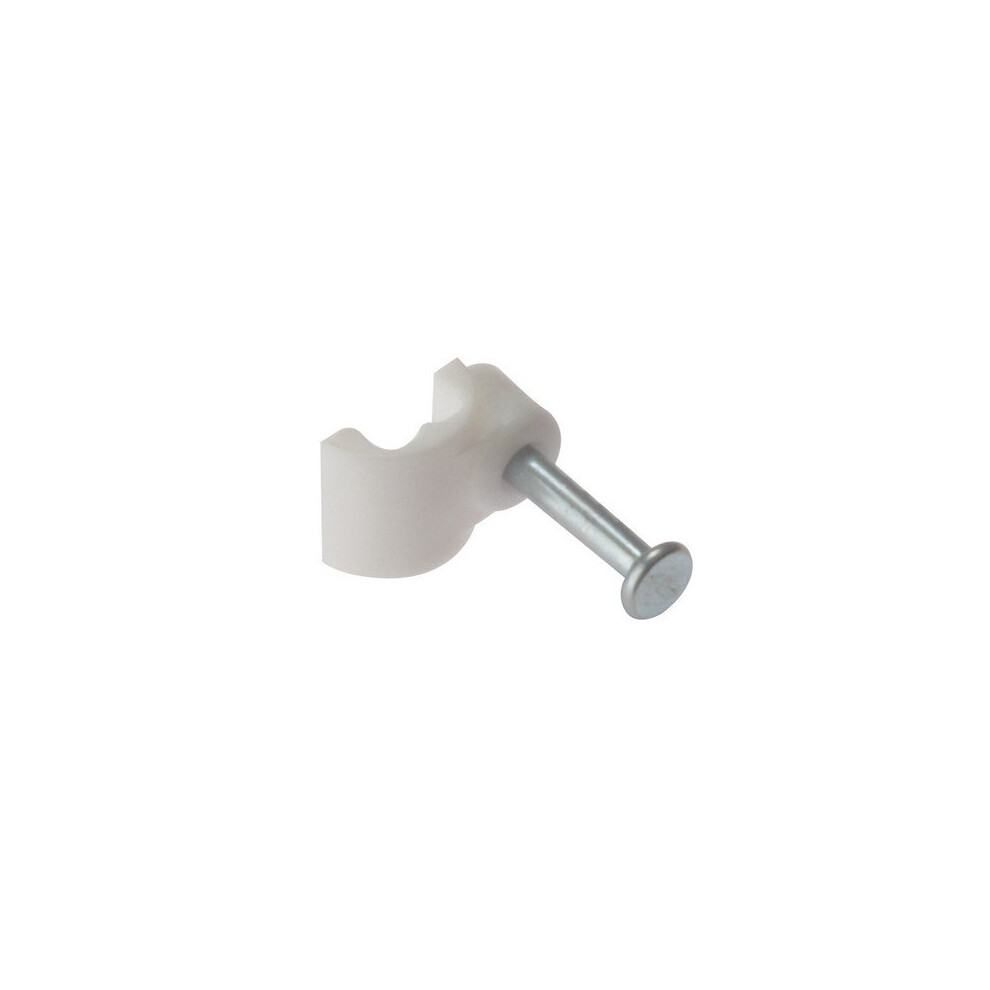 Forge FCCBW Cable Clip Flat White Bellwire Box of 100