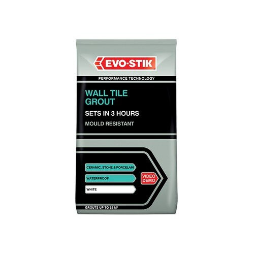 Evo-Stik 30812722 Wall Tile Grout Mould Resistant White 500g