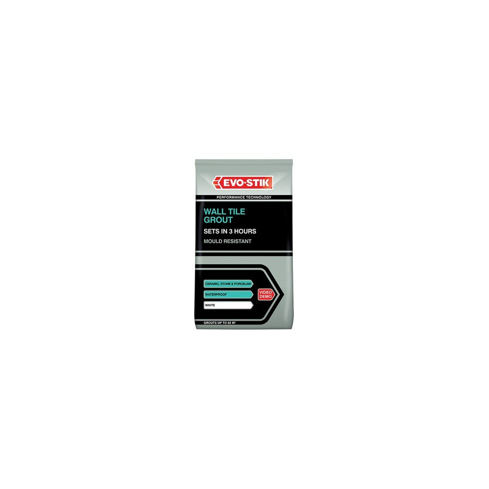 Evo-Stik 30812722 Wall Tile Grout Mould Resistant White 500g