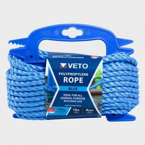 Veto BR815W Blue Poly Rope Winder 8mm x 15m