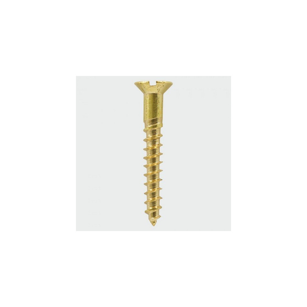 TIMco 00412CBS Brass Woodscrew Slotted CSK 4 x 1/2" Box of 200