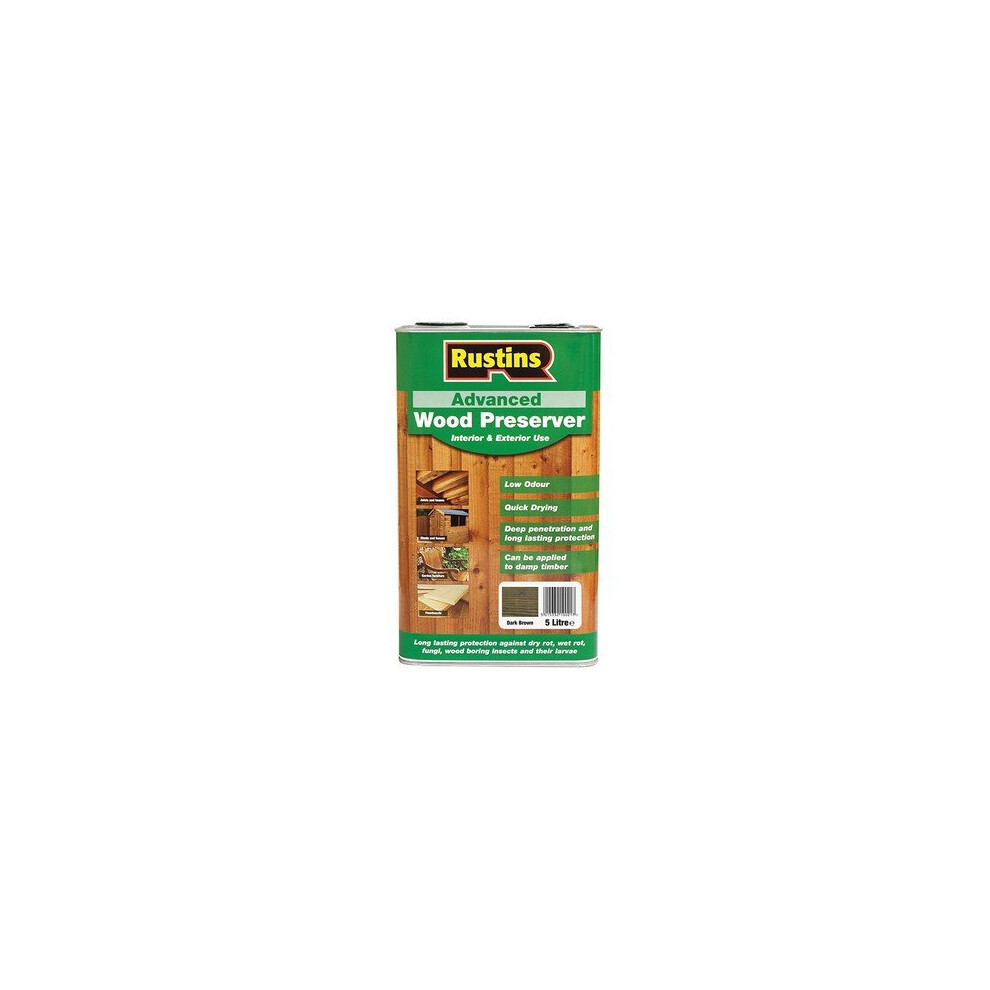 Rustins AWDB5000 Advanced Wood Preserver Dark Brown 5 Litre