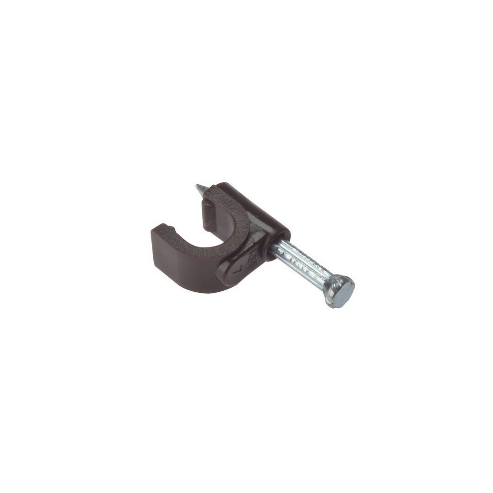 Forge RCC67BR Cable Clip Round Coax Brown 6-7mm Box of 100