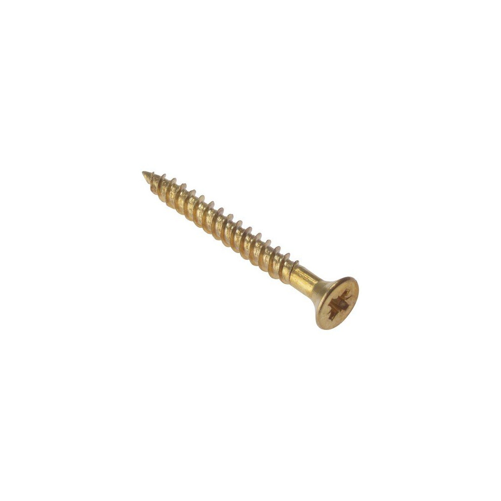 Forge CSK1128EB General Purpose Pozi Screw CSK TT Electro Brass 1.1 / 2in X 8 Box Of 200