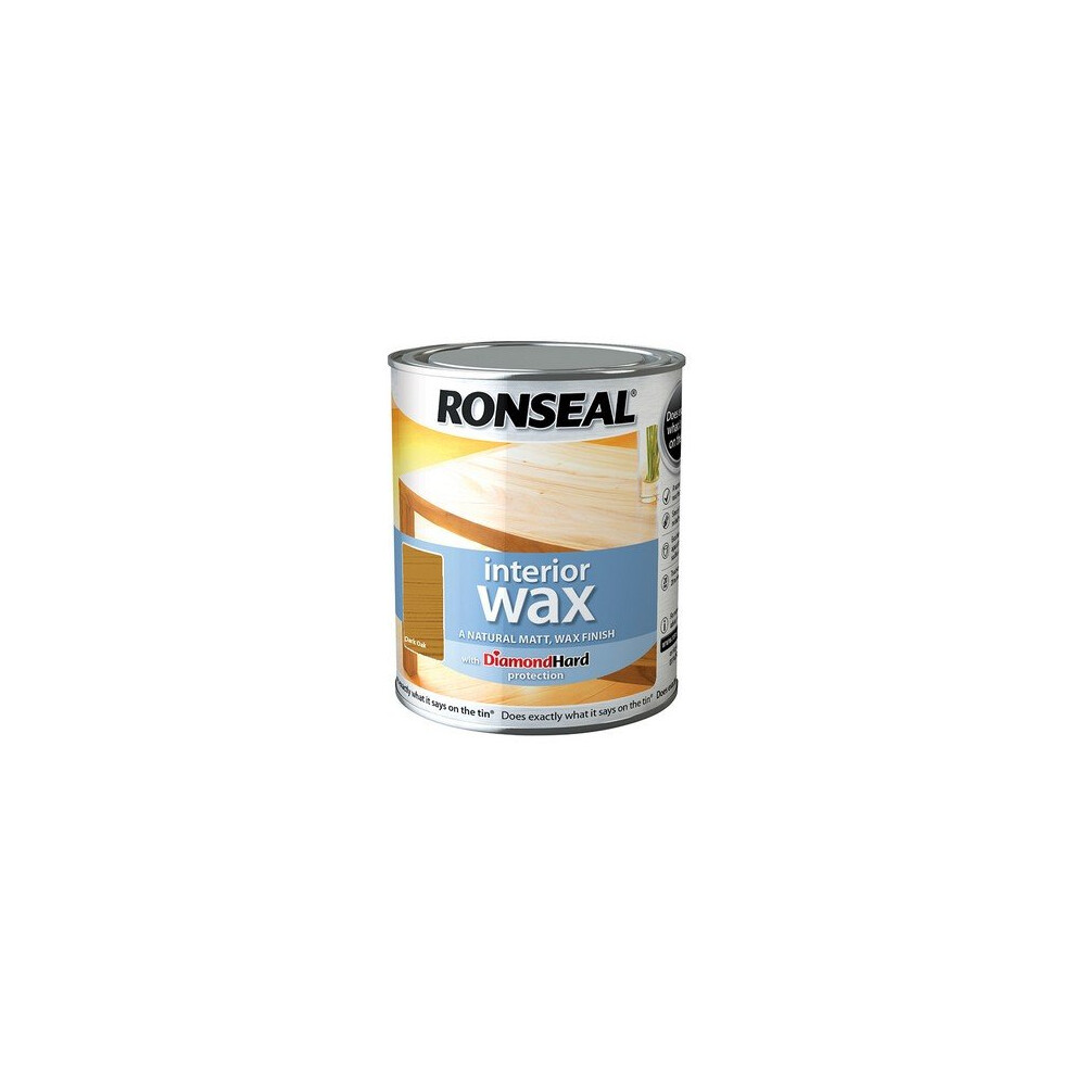 Ronseal 36881 Interior Wax Dark Oak 750ml