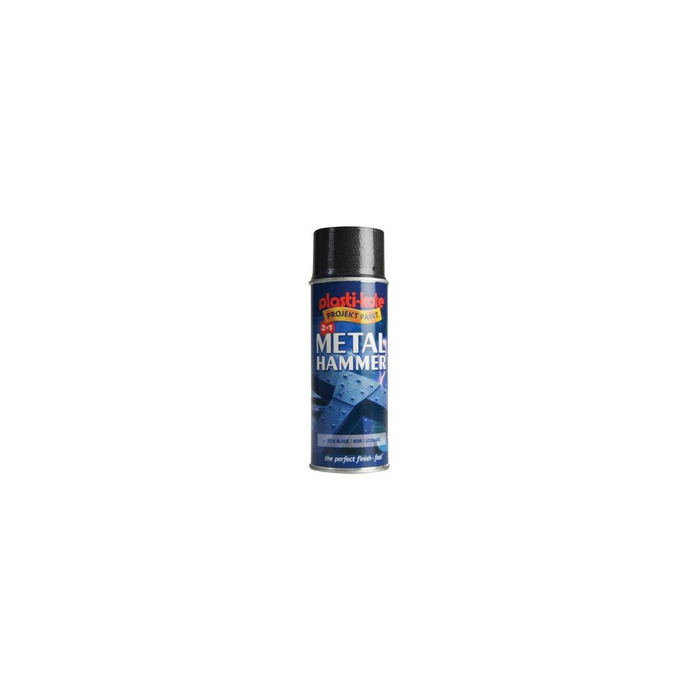Plasti-Kote PKT2215 Metal Paint Hammer Spray Black 400ml