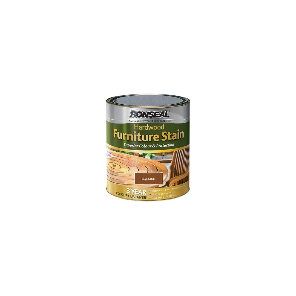 Ronseal 36431 Hardwood Furniture Stain English Oak 750ml