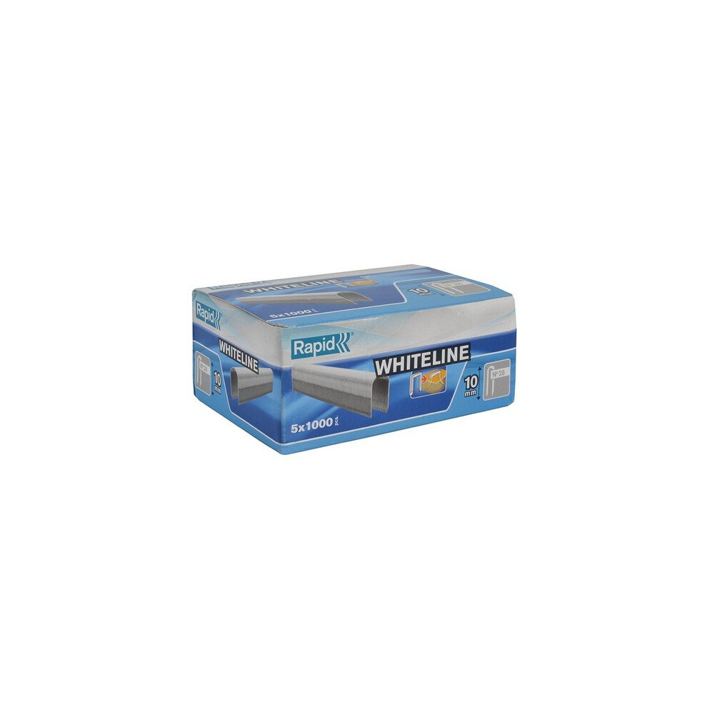 Rapid 11893511 28/10 10mm DP x 5m White Staples Box of 5 x 1000