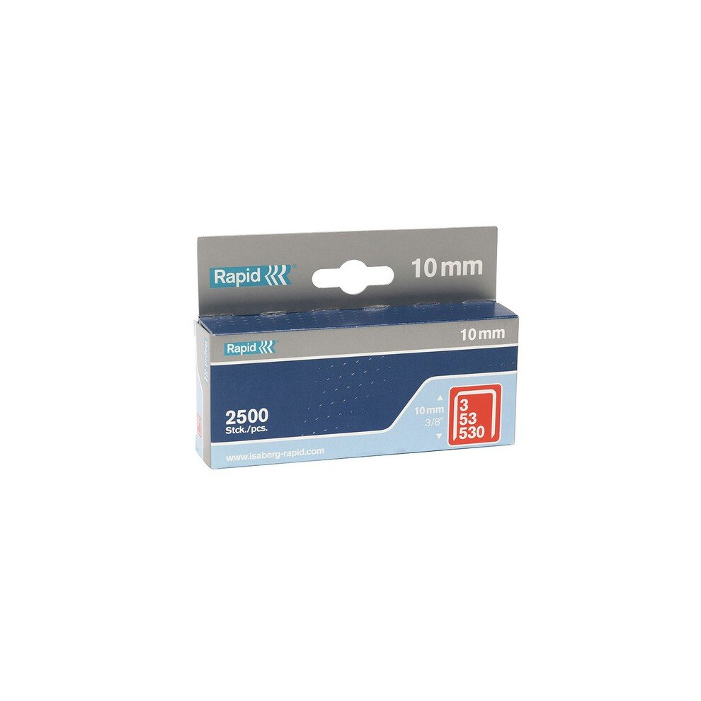 Rapid 11858825 53/10B 10Mm Galvanised Staples Box Of 2500
