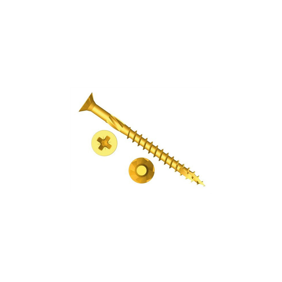 Forge FFP580YT ForgeFast Pozi Compatible Elite Performance Wood Screw ZY 5.0 x 80mm Tub of 400