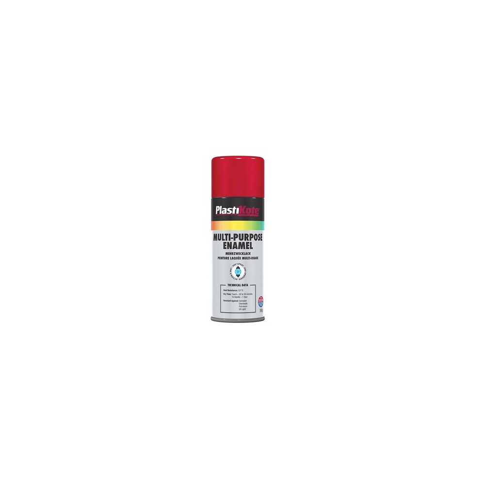 Plasti-Kote PKT60104 Multi Purpose Enamel Spray Paint Gloss Red 400ml