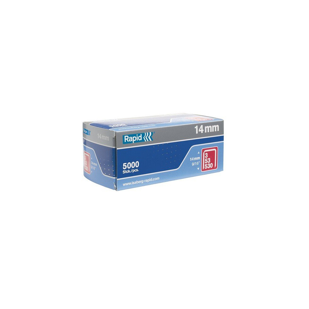 Rapid 11860410 53/14B 14mm Galvanised Staples Box of 5000