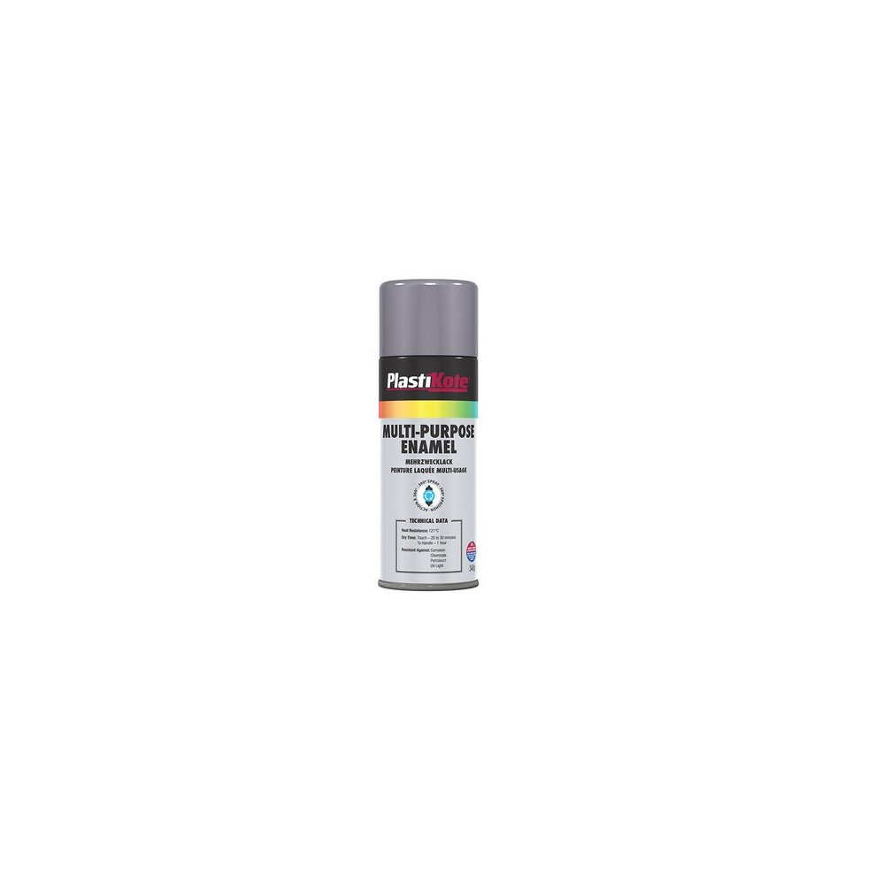 Plasti-Kote PKT60105 Multi Purpose Enamel Spray Paint Gloss Grey 400ml