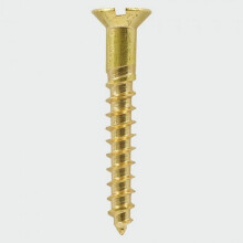 TIMco 00082CBS Brass Woodscrew Slotted CSK 8 x 2" Box of 200