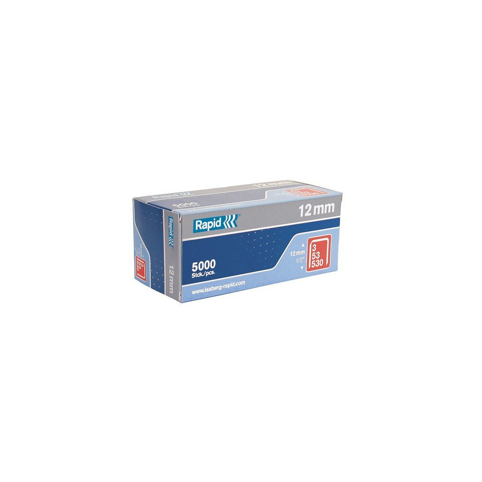 Rapid 11859610 53/12B 12mm Galvanised Staples Box of 5000