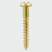 TIMco 06112RBS Brass Woodscrew Slotted Round 6 x 1.1/2" Box of 200