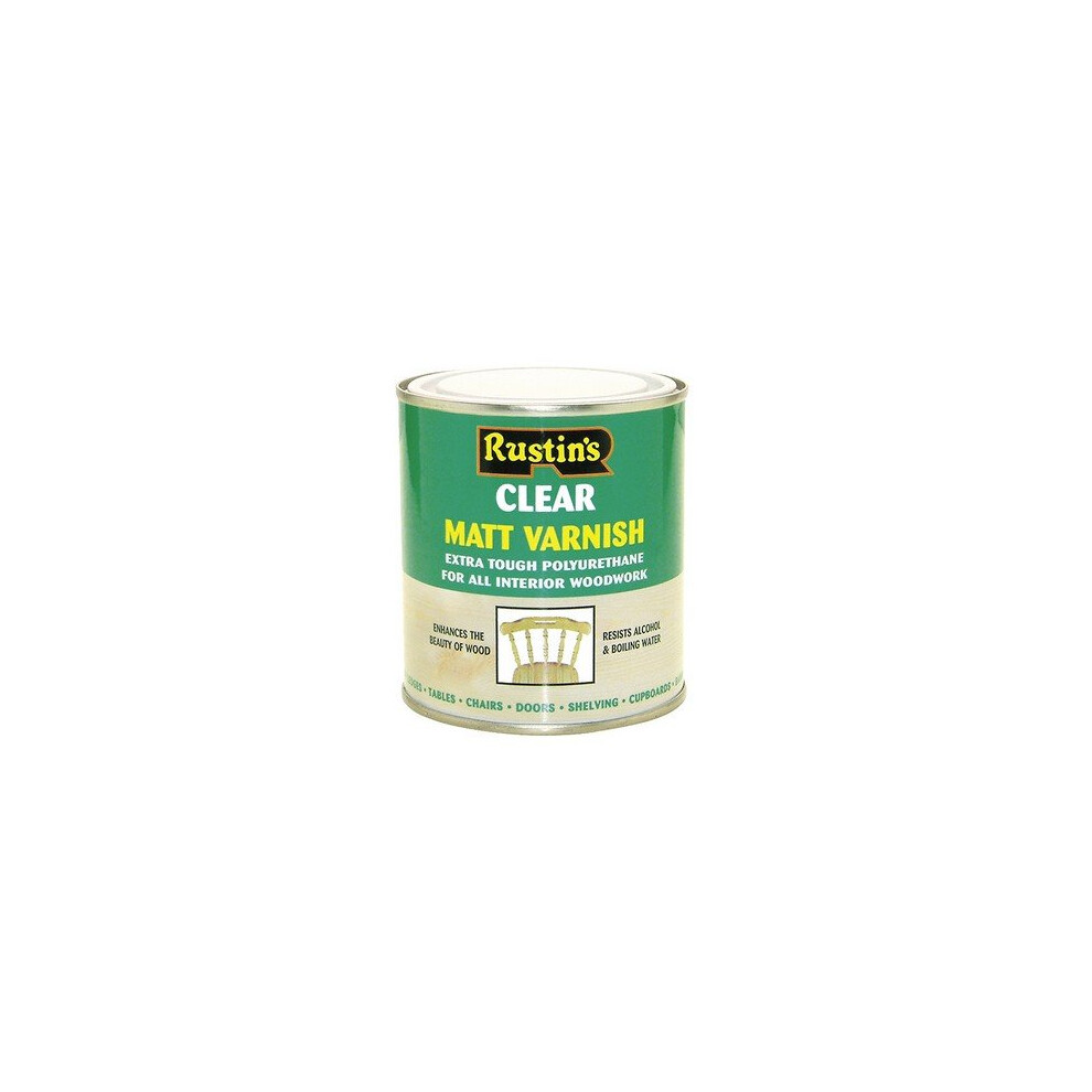 Rustins POMC500 Polyurethane Varnish Matt Clear 500ml