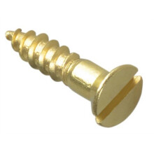 Forge FPCSK348BR Wood Screw Slotted CSK Brass 3 / 4in x 8 Forge Pack of 20