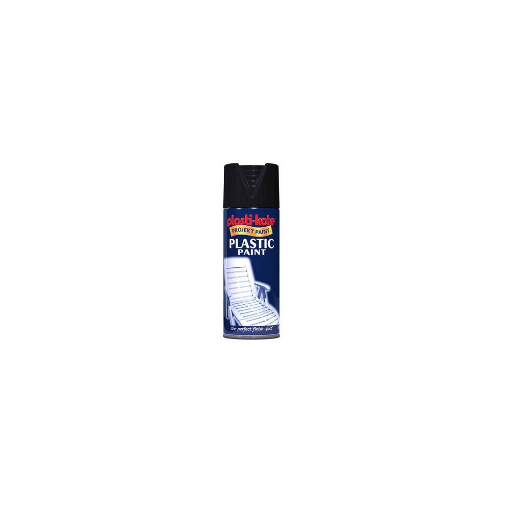 Plasti-Kote PKT10606 Plastic Paint Spray Black Gloss 400ml