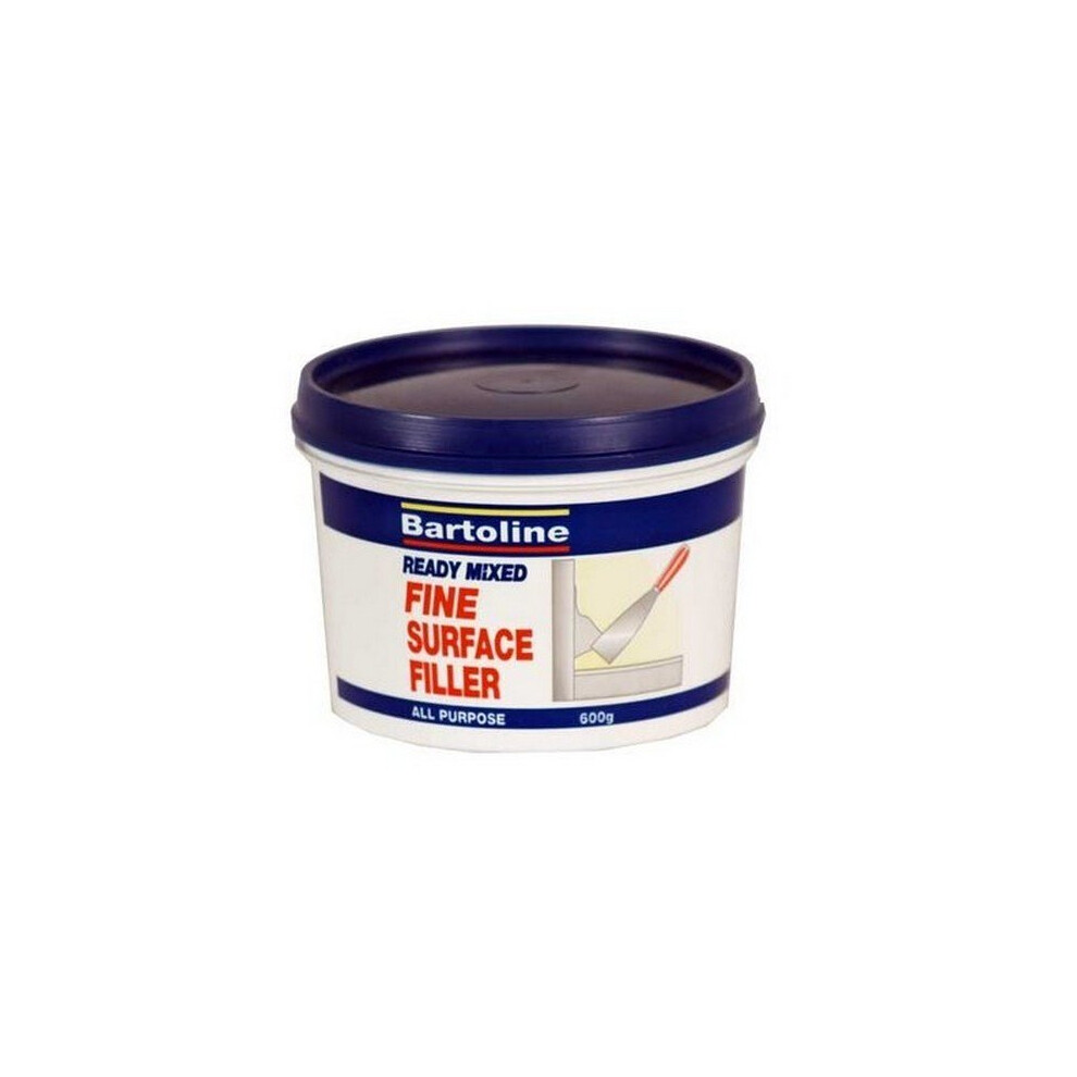 Bartoline 52720330 Ready Mixed Fine Surface Filler 600g Tub