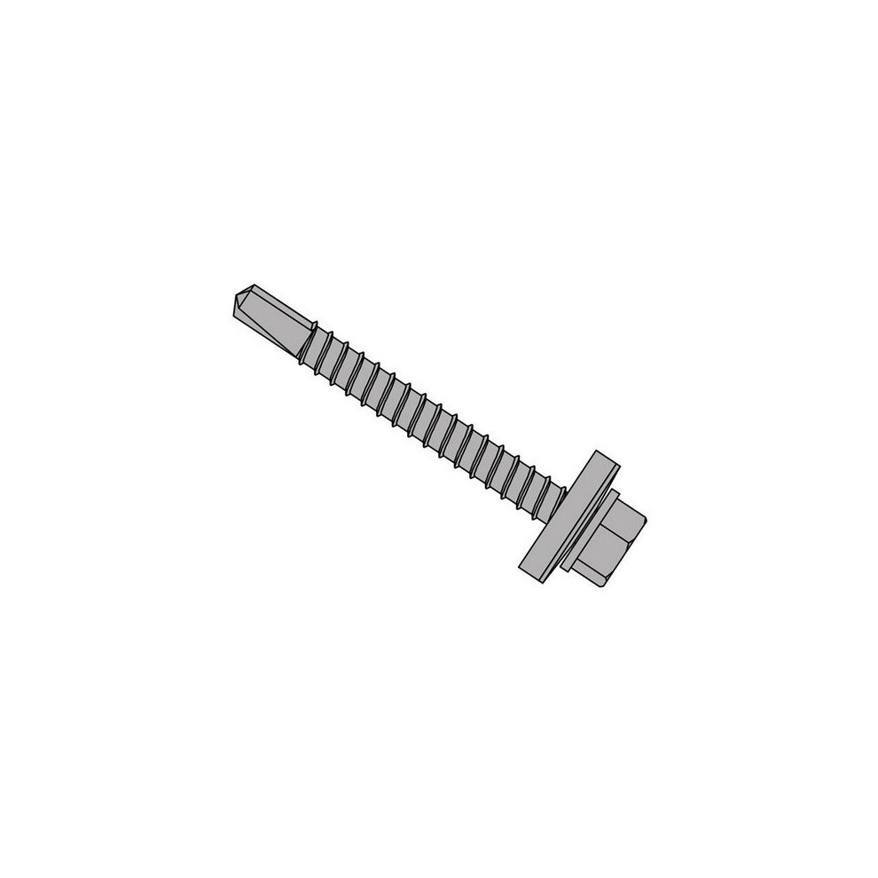 Forgefix TFHW16SD55100L TechFast Roofing Sheet to Steel Hex Screw & Washer No.3 Tip 5.5 x 100mm Box 100