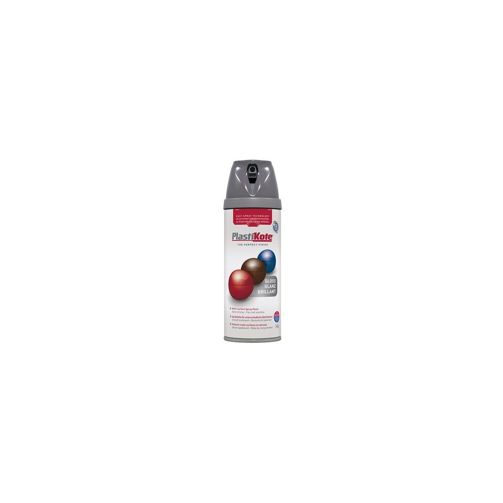Plasti-Kote PKT21101 Twist & Spray Gloss Medium Grey 400ml