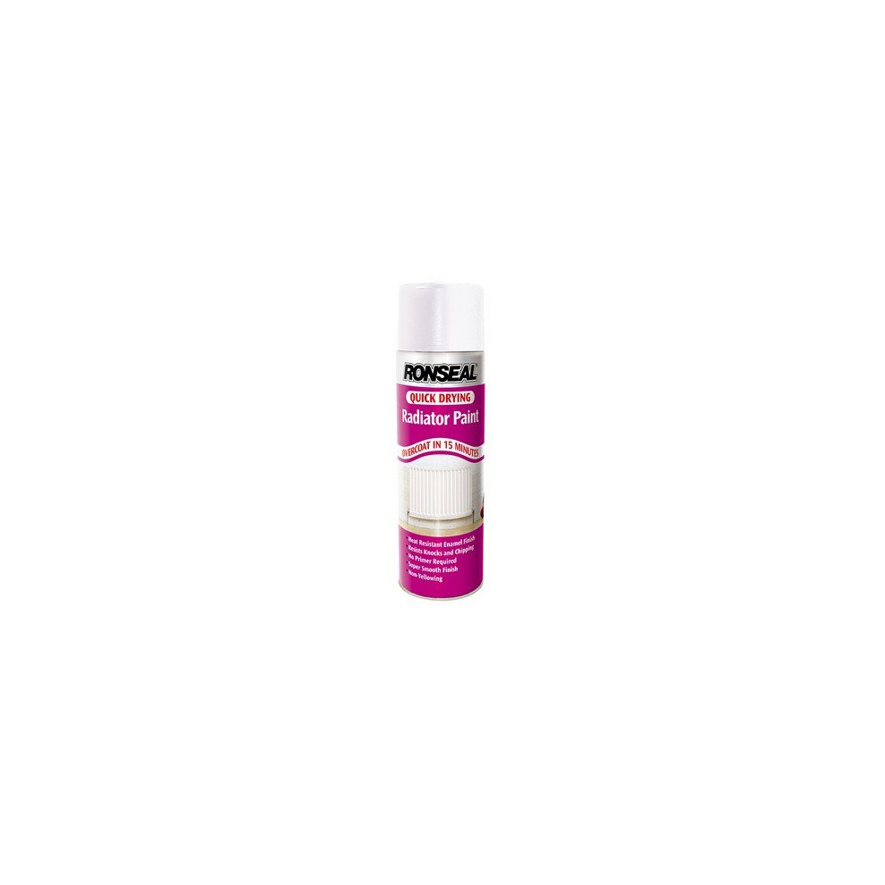 Ronseal 35093 One Coat Radiator Spray Satin White 400ml