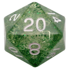 Metallic Dice Games d20 Single 35 mm Mega Ethereal GR met WH #