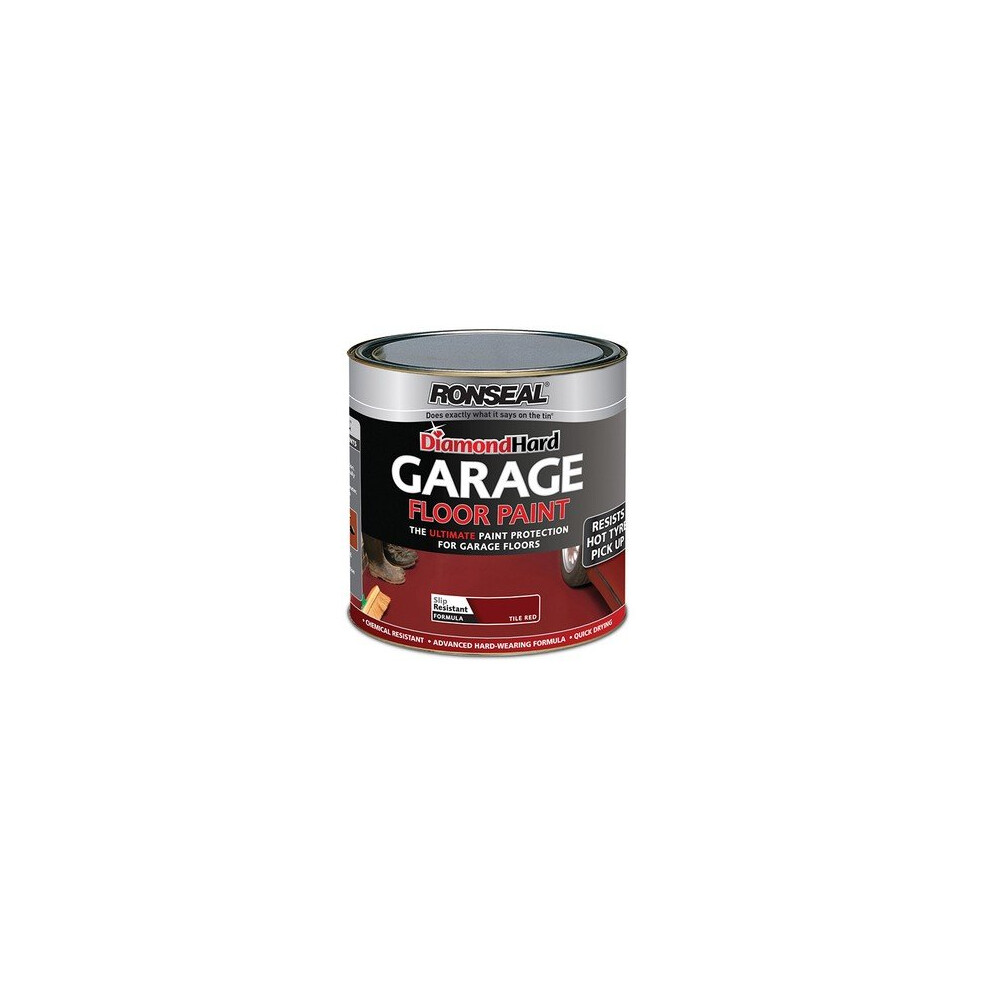 Ronseal 35764 Diamond Hard Garage Floor Paint Tile Red 5 Litre