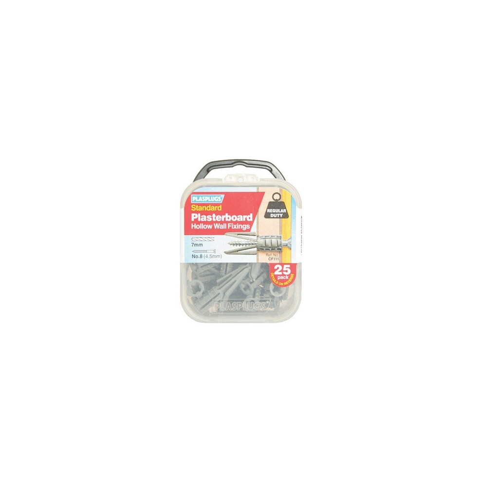 Plasplugs Cf 111 Standard Plasterboard Fixings Pack Of 25 5010047101115