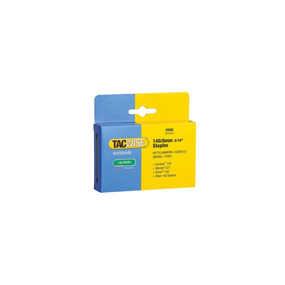 Tacwise 346 140 Heavy-Duty Staples 8mm (Type T50 G) Pack 2000