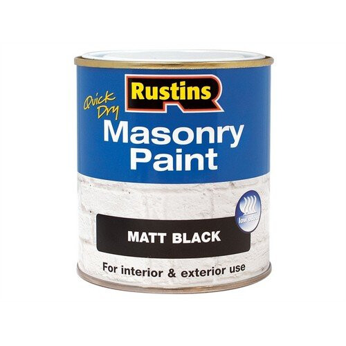 Rustins Rustins MASPB250 Quick Dry Masonry Paint Black 250ml