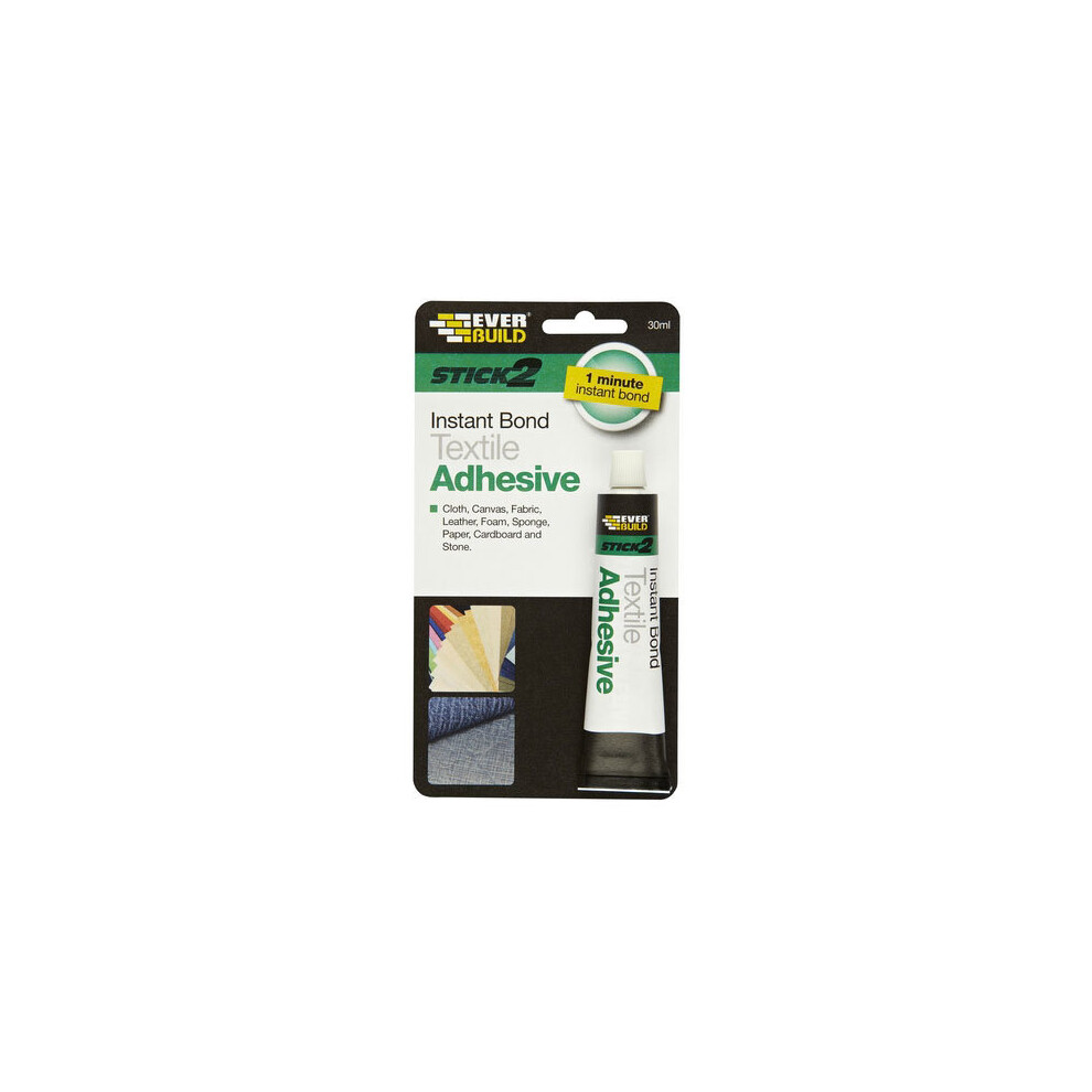 Everbuild Stick 2 Textile Adhesive Instant Bond 30ml Tube