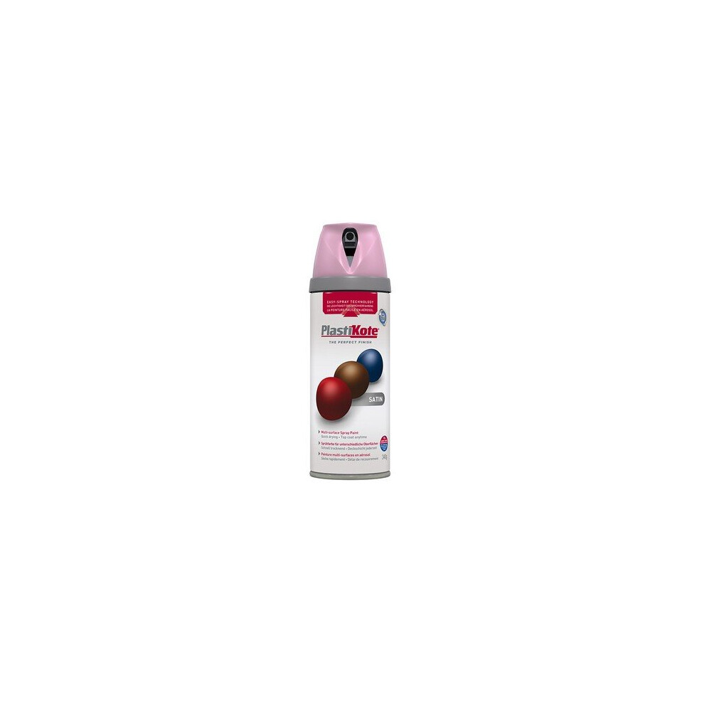 Plasti-Kote PKT22107 Twist & Spray Satin Cameo Pink 400ml
