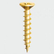 TIMco 201Y PVC Window Screw Ribbed Gimlet Point CSK ZYP 4.3 x 16mm Box of 1,000