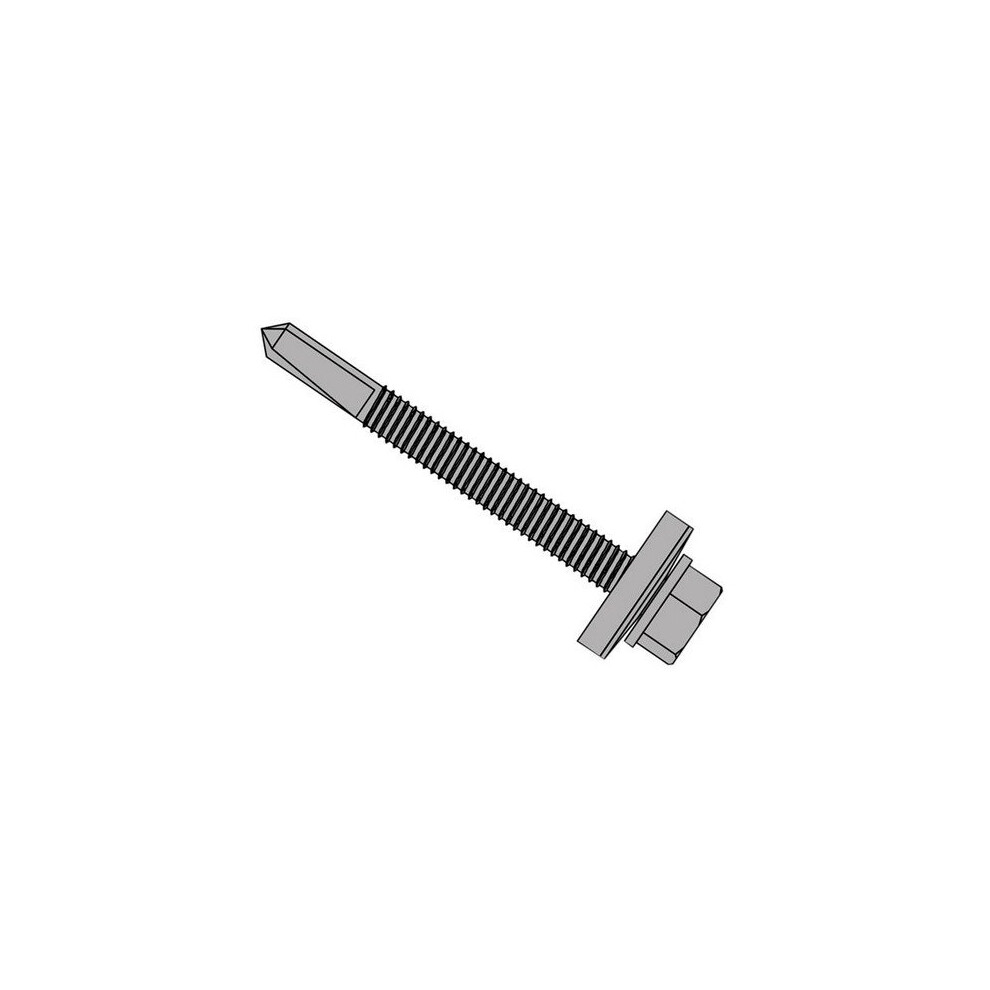 Forgefix TFHW16SD5570H TechFast Roofing Sheet to Steel Hex Screw & Washer No.5 Tip 5.5 x 70mm Box 100