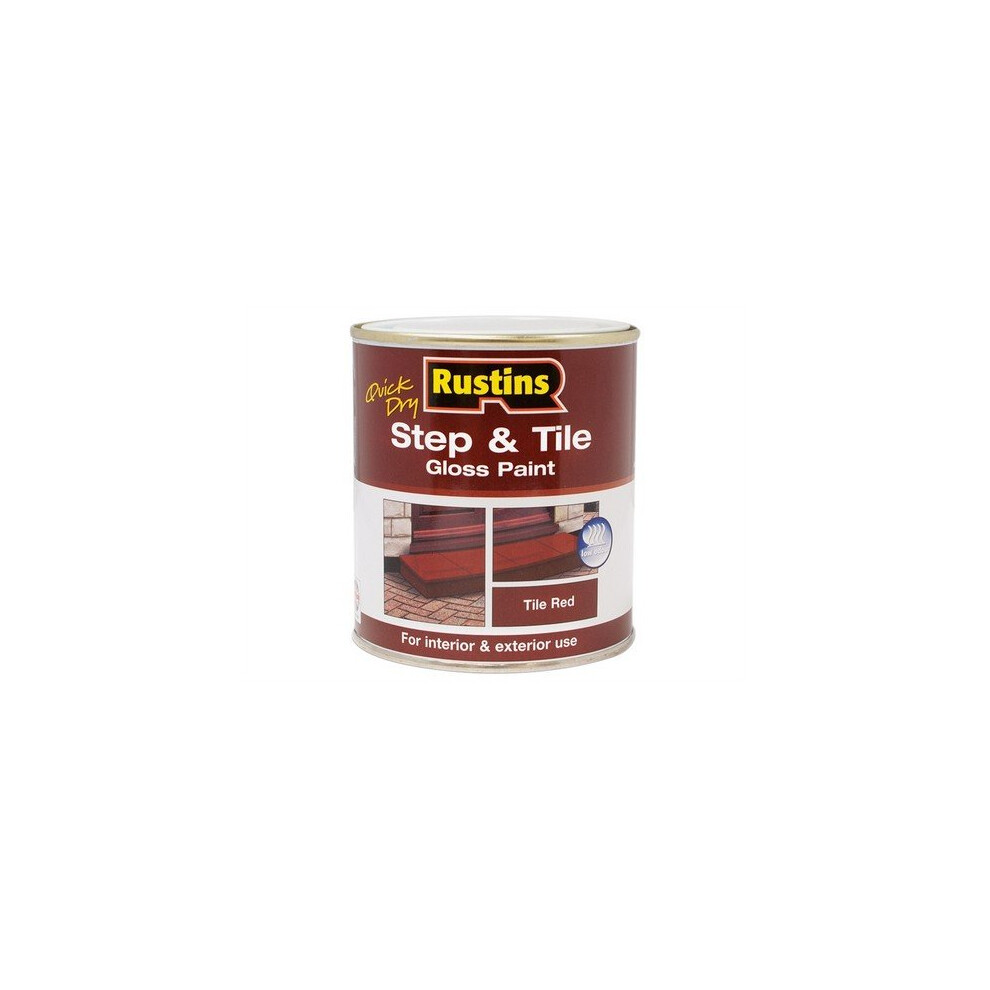 Rustins STRDW1000 Quick Dry Step & Tile Paint Gloss Red 1 Litre